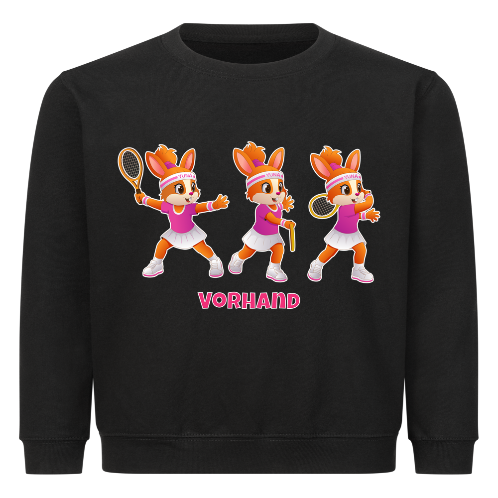 Yuna Vorhand auf Kinder-Sweatshirt, Farbe schwarz