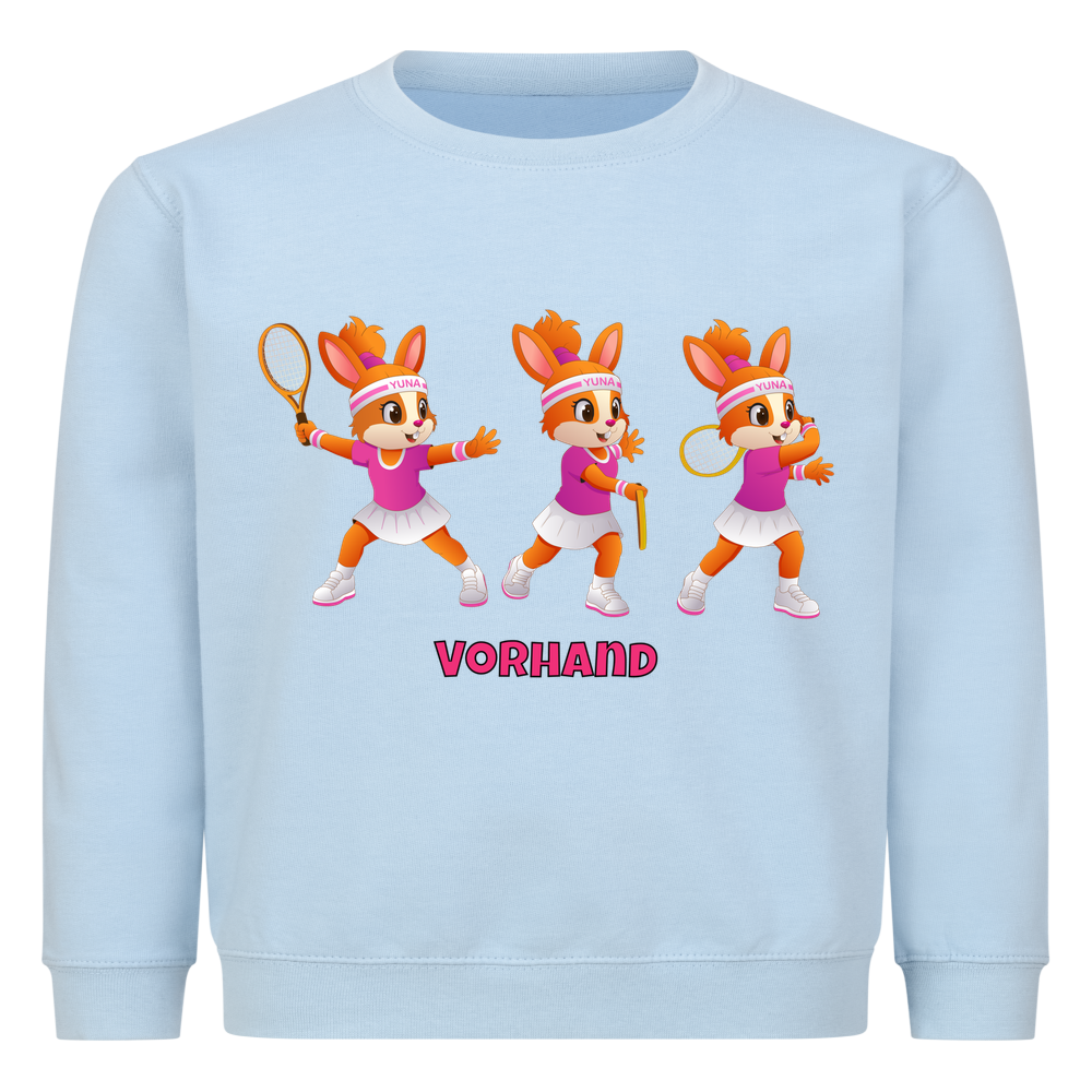 Yuna Vorhand auf Kinder-Sweatshirt, Farbe babyblau