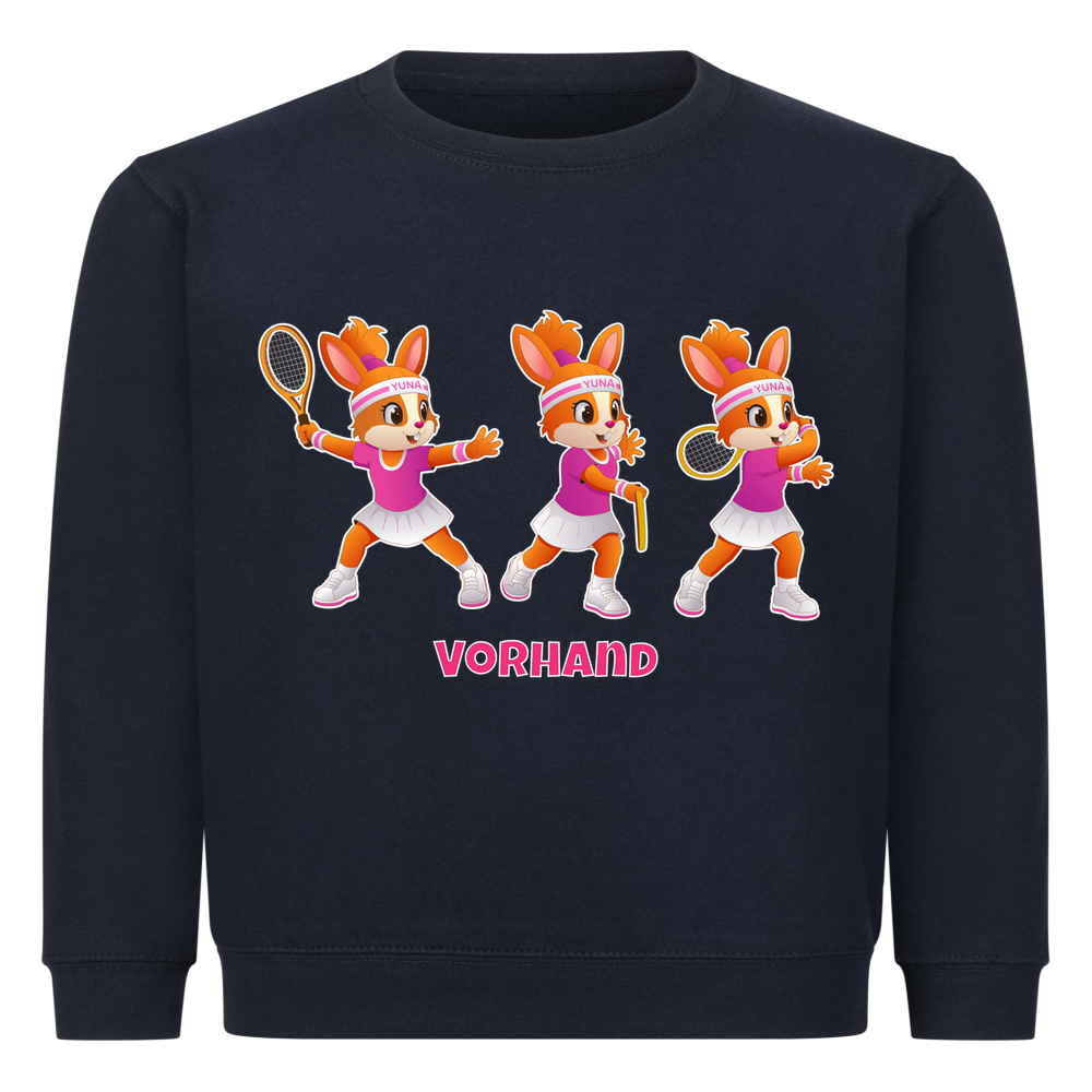 Yuna Vorhand auf Kinder-Sweatshirt, Farbe marineblau