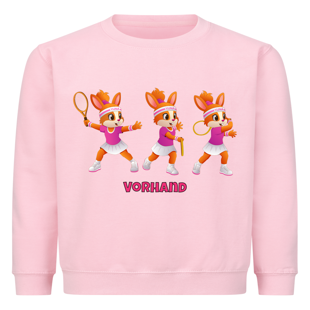 Yuna Vorhand auf Kinder-Sweatshirt, Farbe rosa