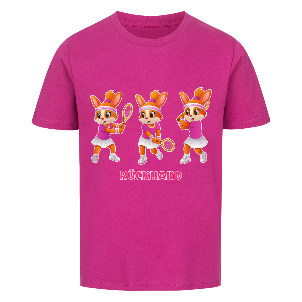 Yuna Rückhand auf Kinder-Shirt, Farbe lila
