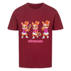 Yuna Rückhand auf Kinder-Shirt, Farbe weinrot
