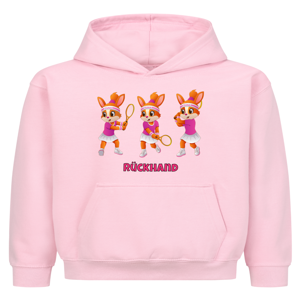 Yuna Rückhand auf Kinder-Hoodie, Farbe rosa
