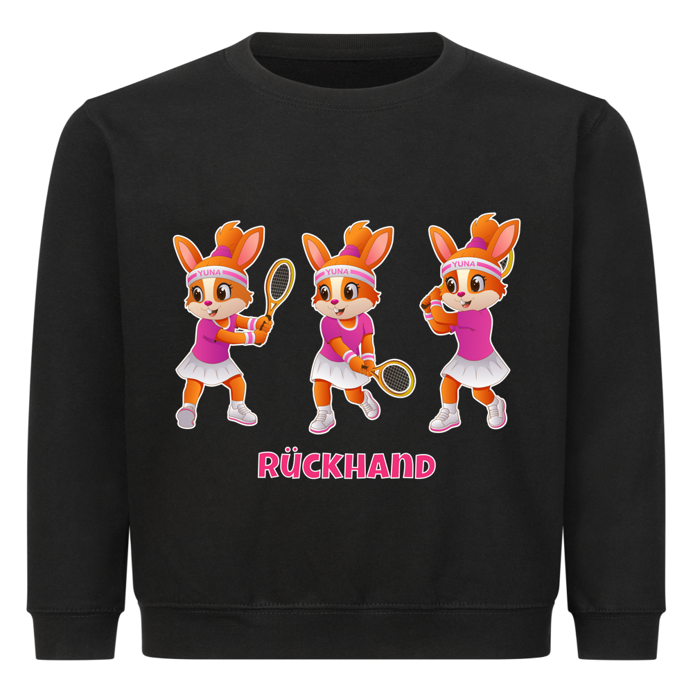 Yuna Rückhand auf Kinder-Sweatshirt, Farbe schwarz