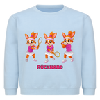 Yuna Rückhand auf Kinder-Sweatshirt, Farbe babyblau