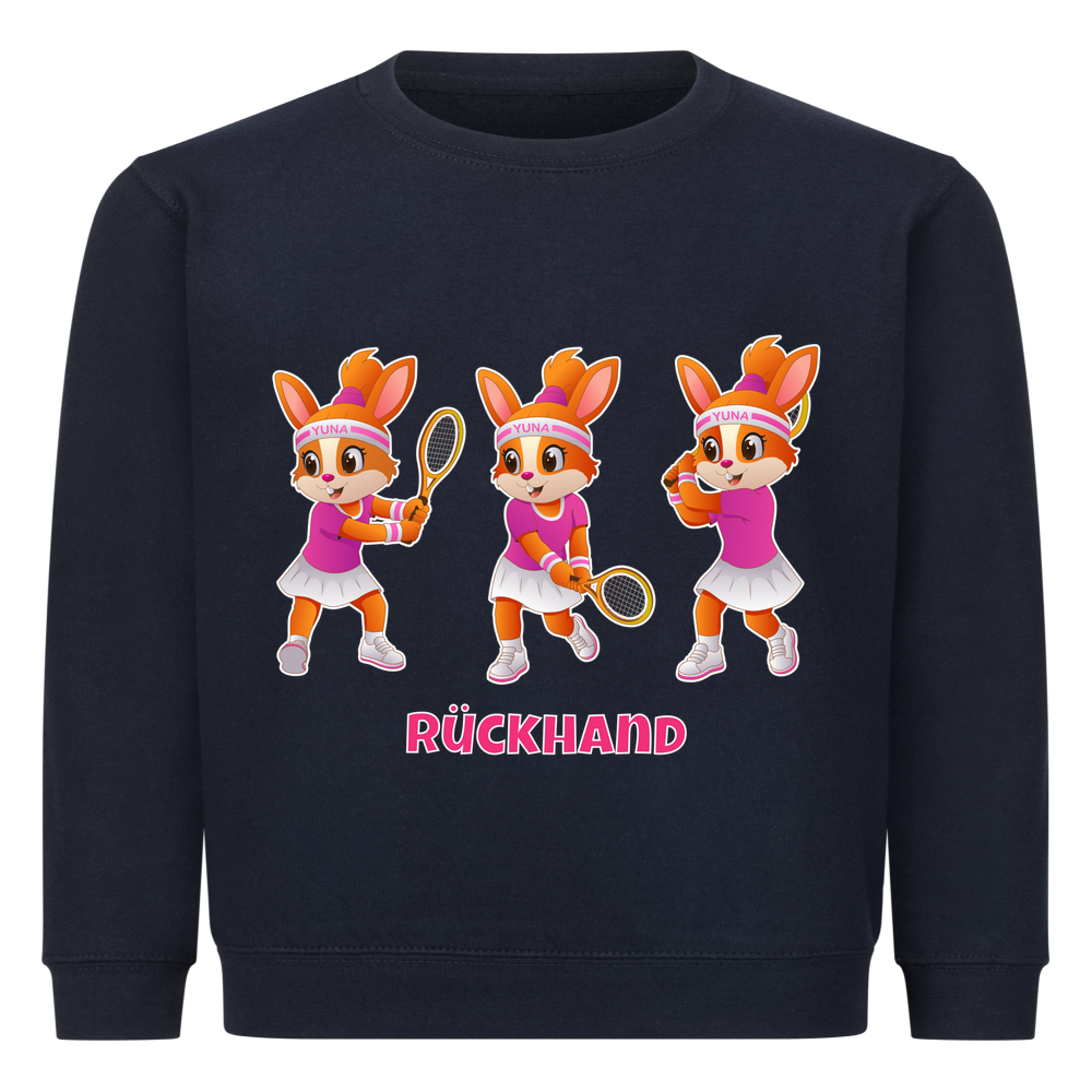 Yuna Rückhand auf Kinder-Sweatshirt, Farbe marineblau