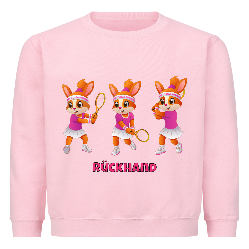 Yuna Rückhand auf Kinder-Sweatshirt, Farbe rosa