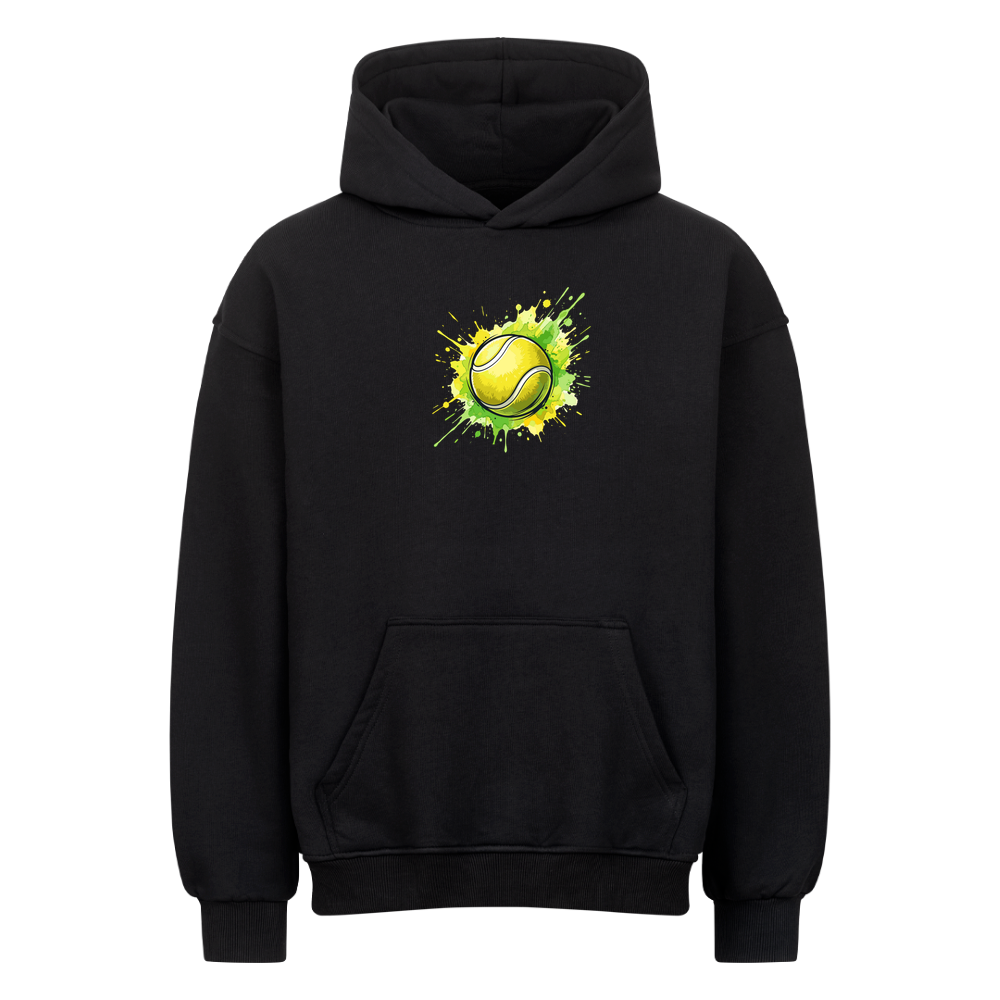 Gelb-Grüne Leidenschaft auf Oversized Hoodie, Farbe schwarz