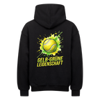 Gelb-Grüne Leidenschaft auf Oversized Hoodie, Farbe schwarz