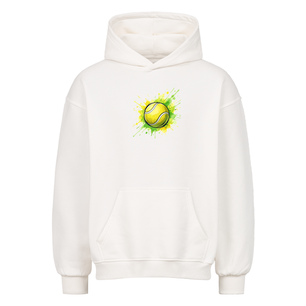 Gelb-Grüne Leidenschaft auf Oversized Hoodie, Farbe weiß