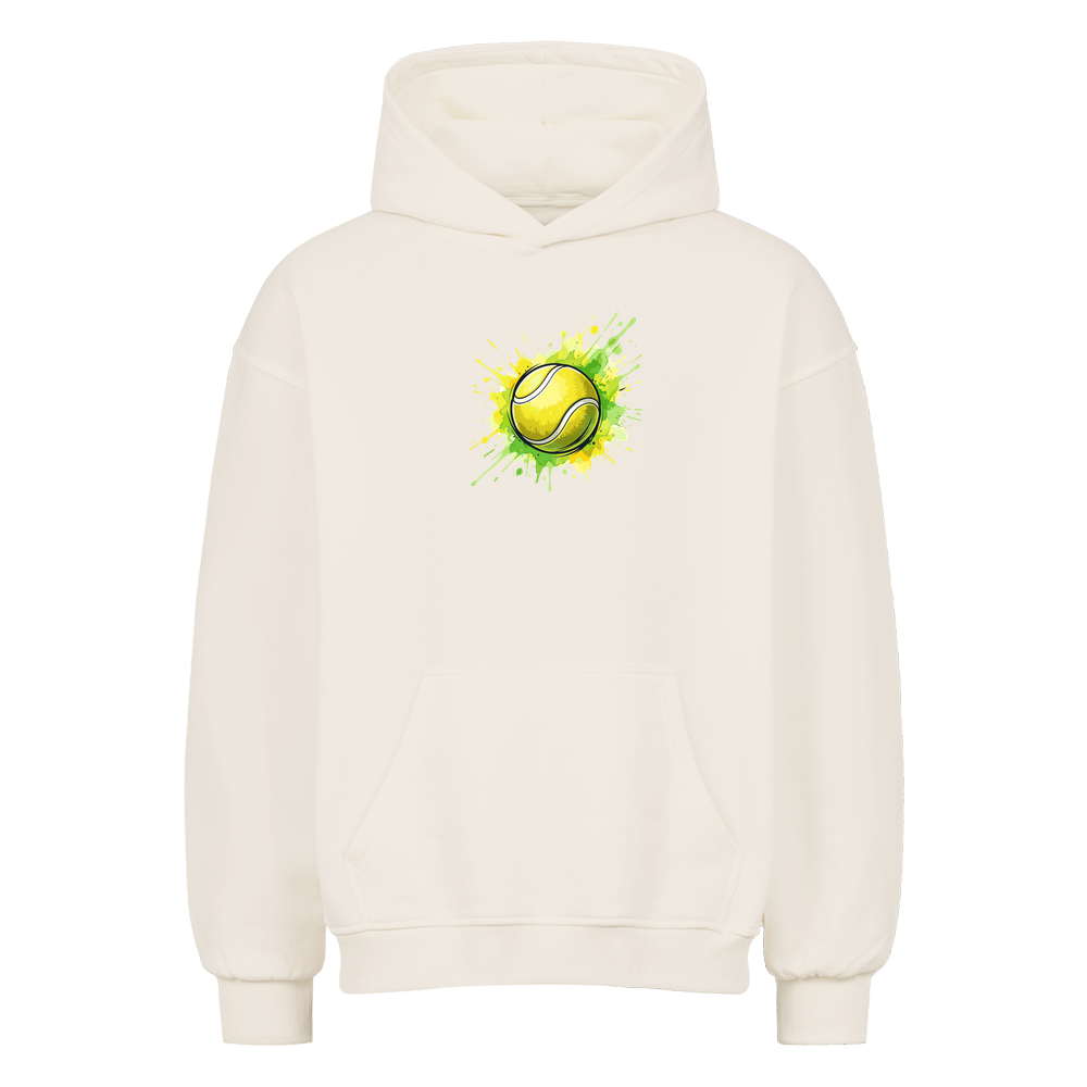 Gelb-Grüne Leidenschaft auf Oversized Hoodie, Farbe naturweiß