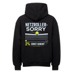 Netzroller Sorry auf Oversized Hoodie, Farbe schwarz