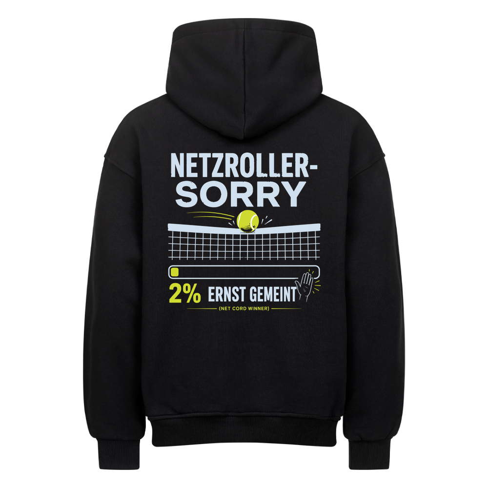 Netzroller Sorry auf Oversized Hoodie, Farbe schwarz