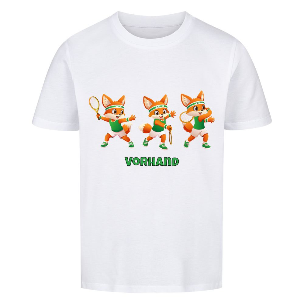 Yuki Vorhand auf Kinder-Shirt, Farbe weiß