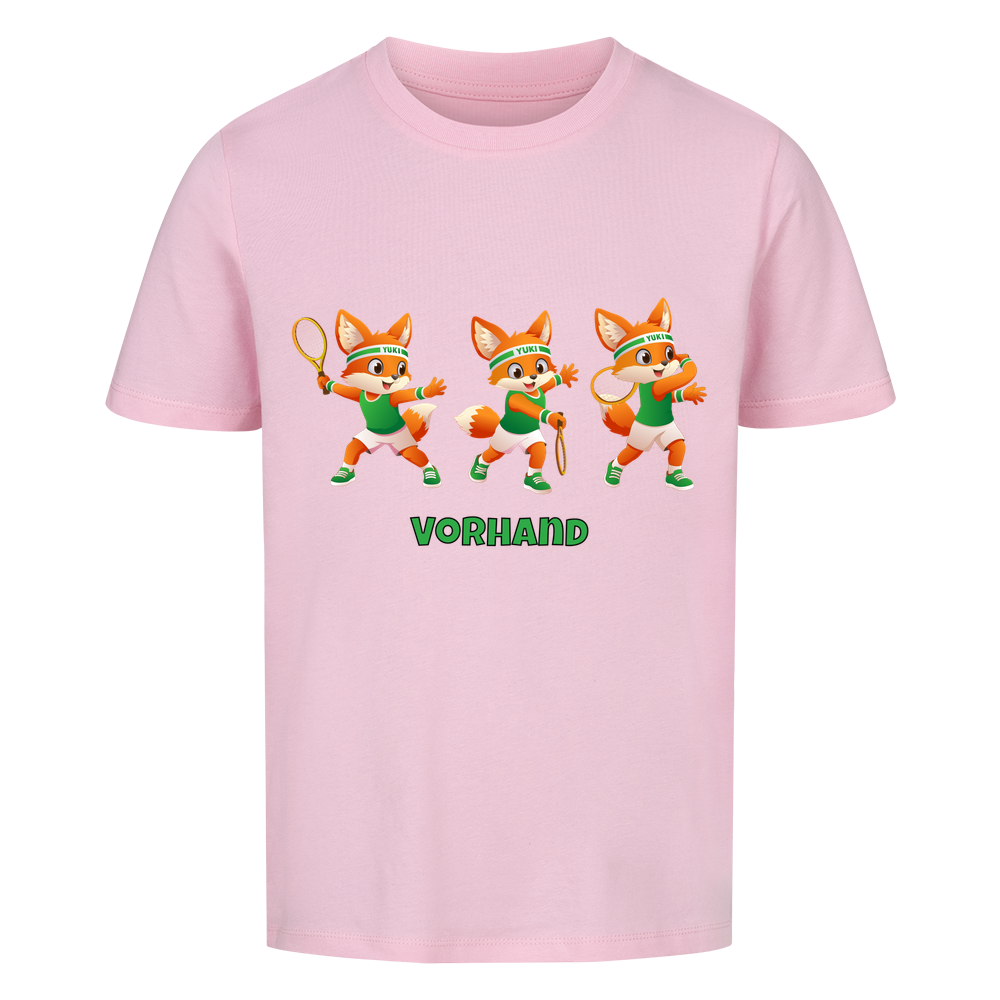 Yuki Vorhand auf Kinder-Shirt, Farbe rosa