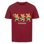 Yuki Vorhand auf Kinder-Shirt, Farbe weinrot