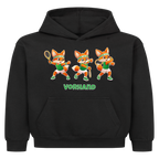 Yuki Vorhand auf Kinder-Hoodie, Farbe schwarz