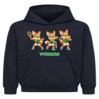 Yuki Vorhand auf Kinder-Hoodie, Farbe marineblau