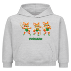 Yuki Vorhand auf Kinder-Hoodie, Farbe grau meliert