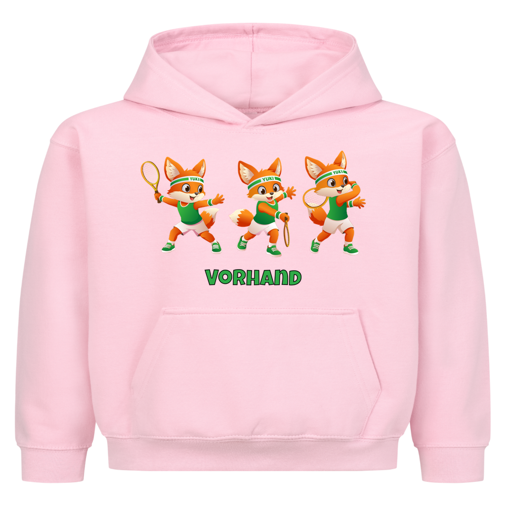 Yuki Vorhand auf Kinder-Hoodie, Farbe rosa