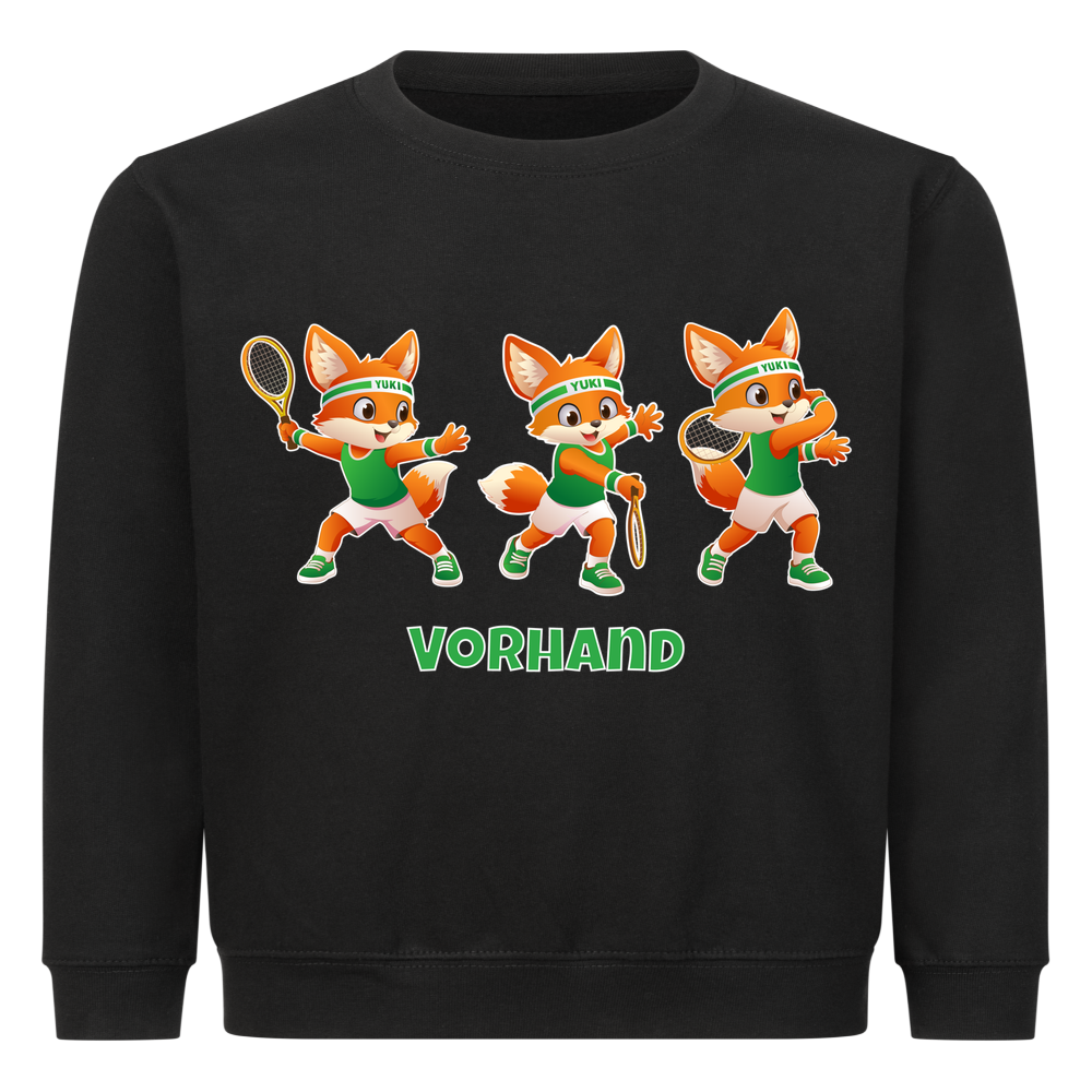 Yuki Vorhand auf Kinder-Sweatshirt, Farbe schwarz