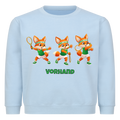 Yuki Vorhand auf Kinder-Sweatshirt, Farbe babyblau