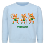 Yuki Vorhand auf Kinder-Sweatshirt, Farbe babyblau