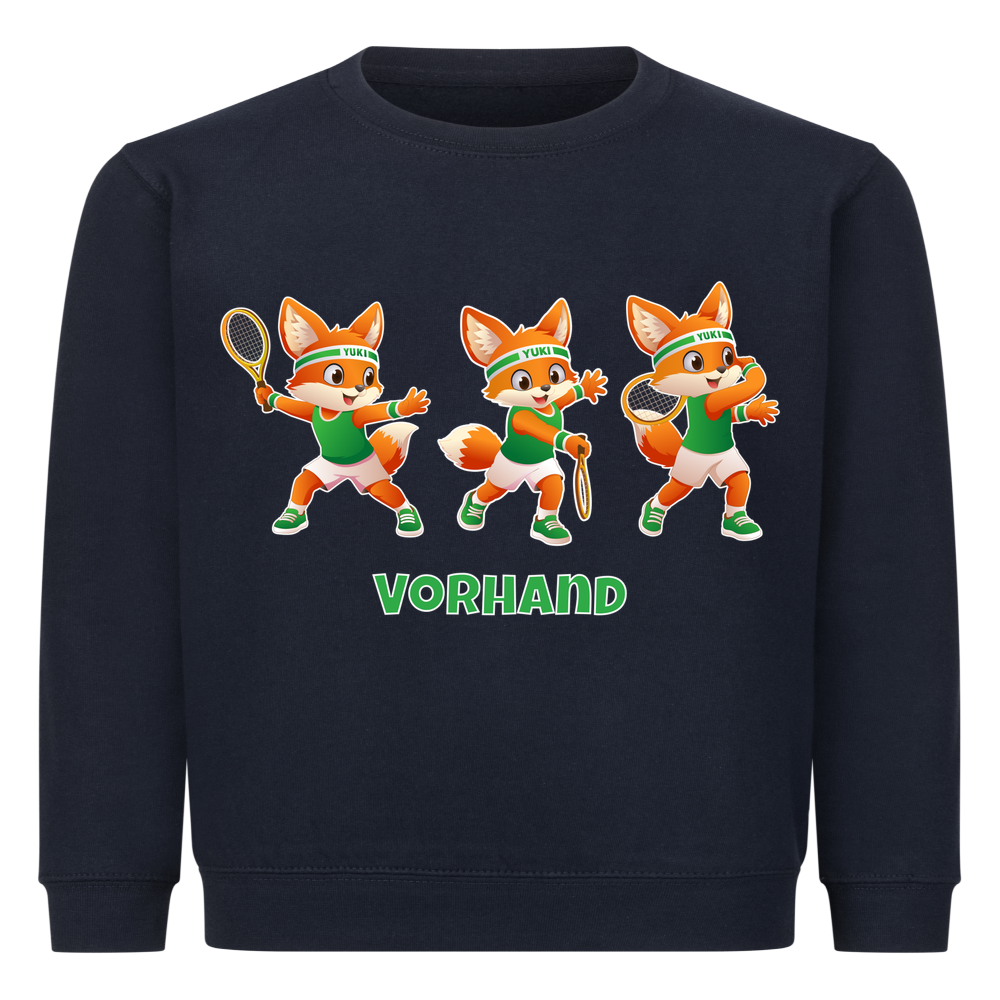 Yuki Vorhand auf Kinder-Sweatshirt, Farbe marineblau