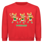 Yuki Vorhand auf Kinder-Sweatshirt, Farbe rot