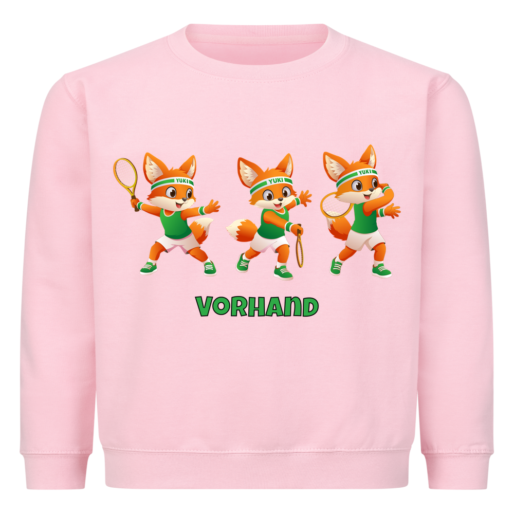 Yuki Vorhand auf Kinder-Sweatshirt, Farbe rosa