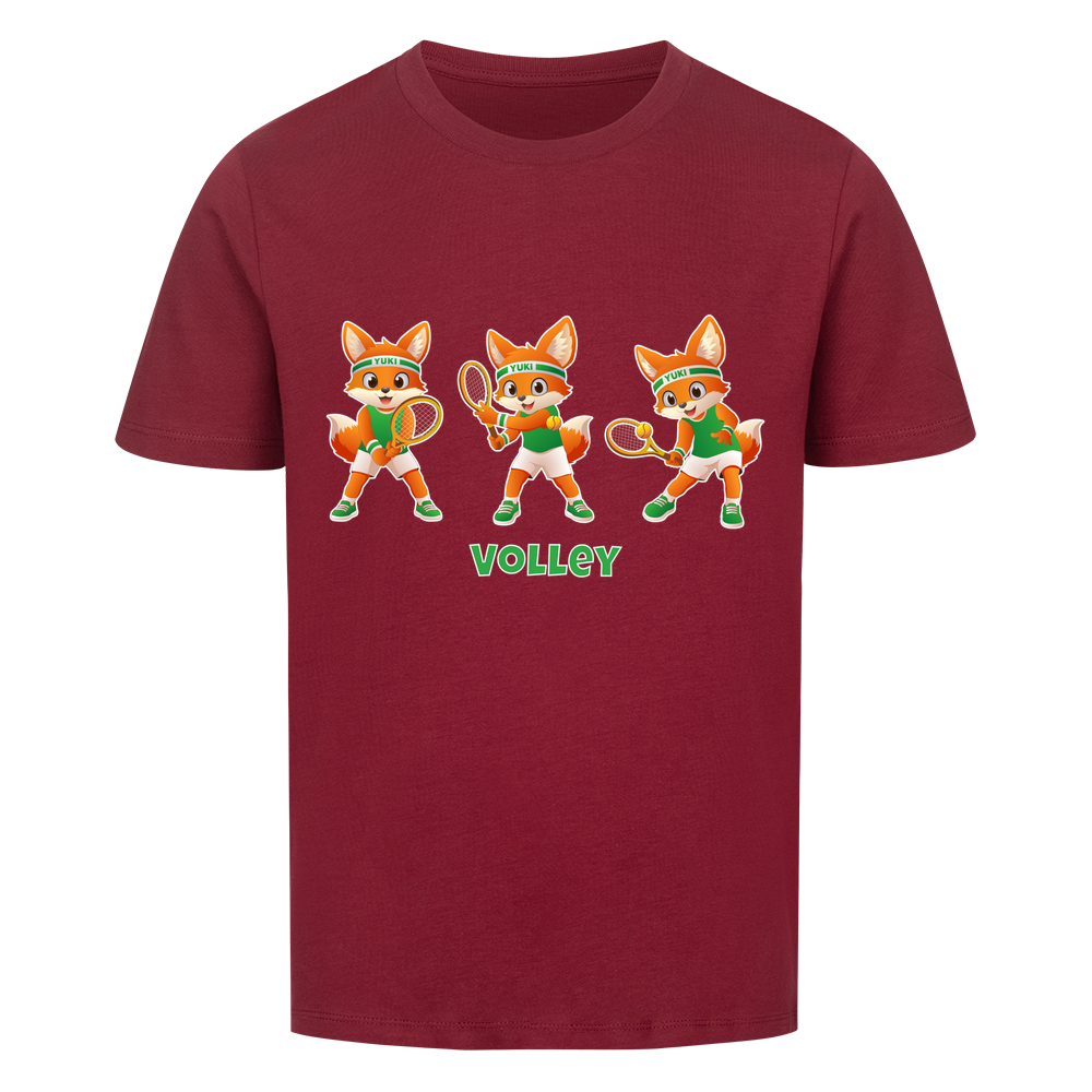 Yuki Volley auf Kinder-Shirt, Farbe weinrot