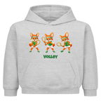 Yuki Volley auf Kinder-Hoodie, Farbe grau meliert