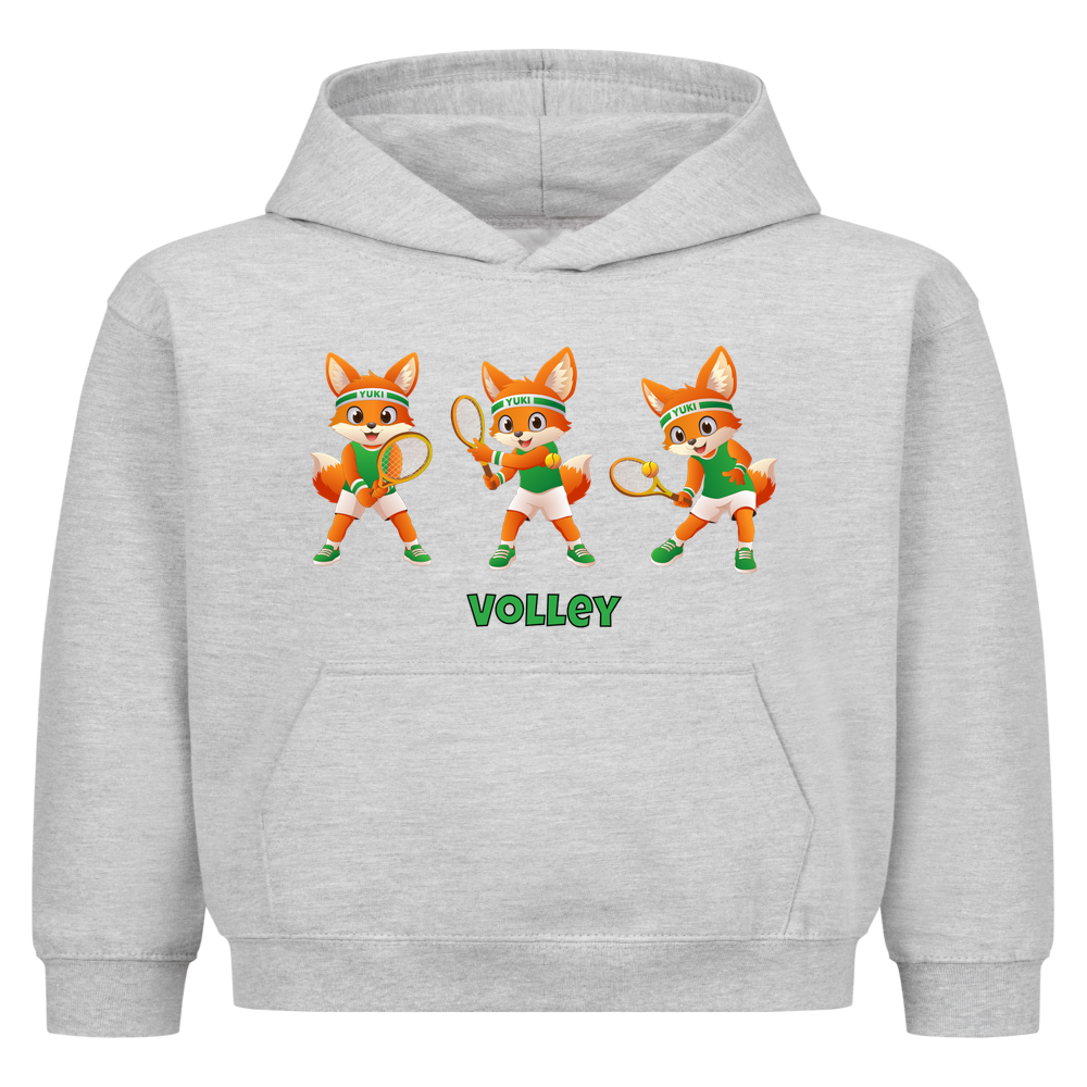 Yuki Volley auf Kinder-Hoodie, Farbe grau meliert