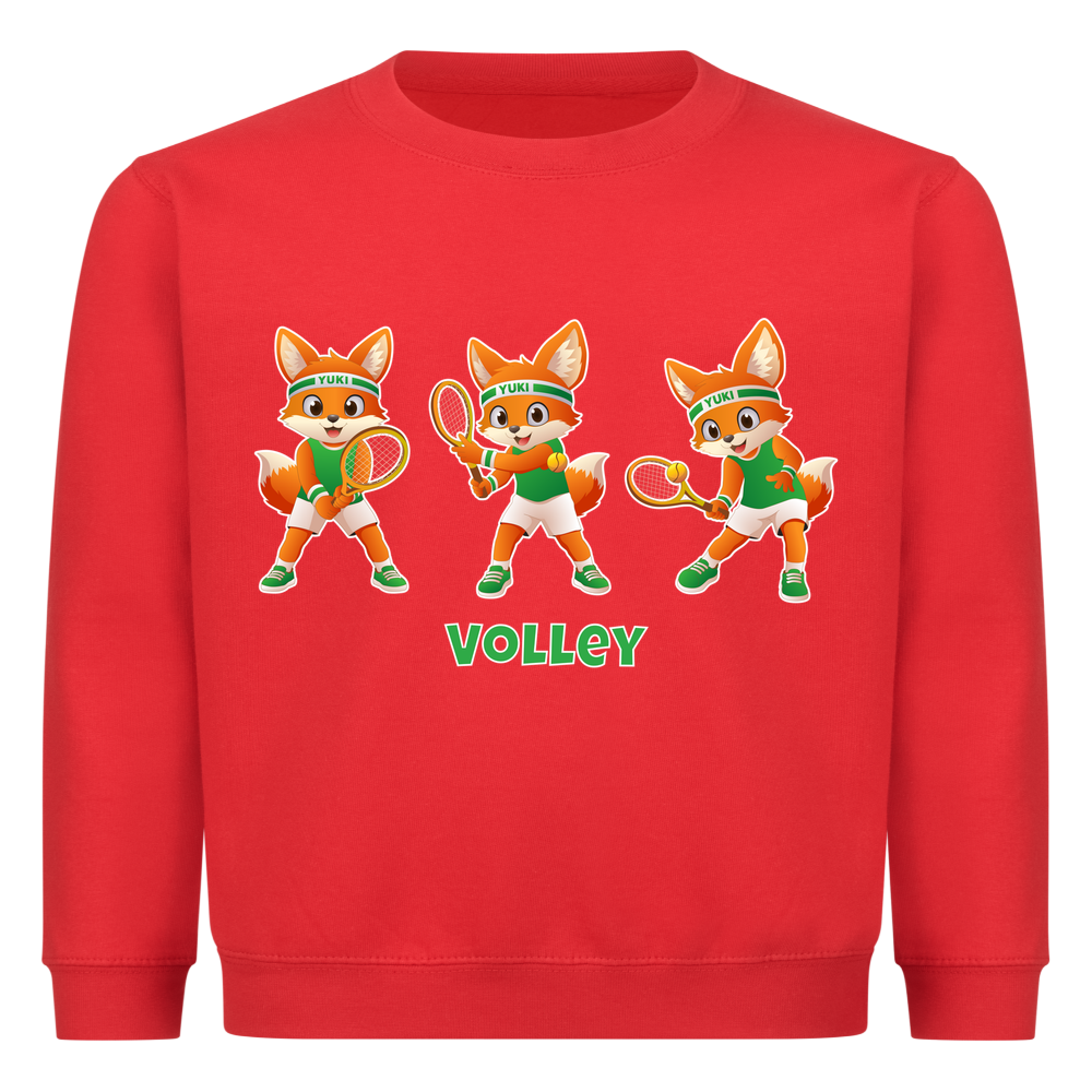 Yuki Volley auf Kinder-Sweatshirt, Farbe rot