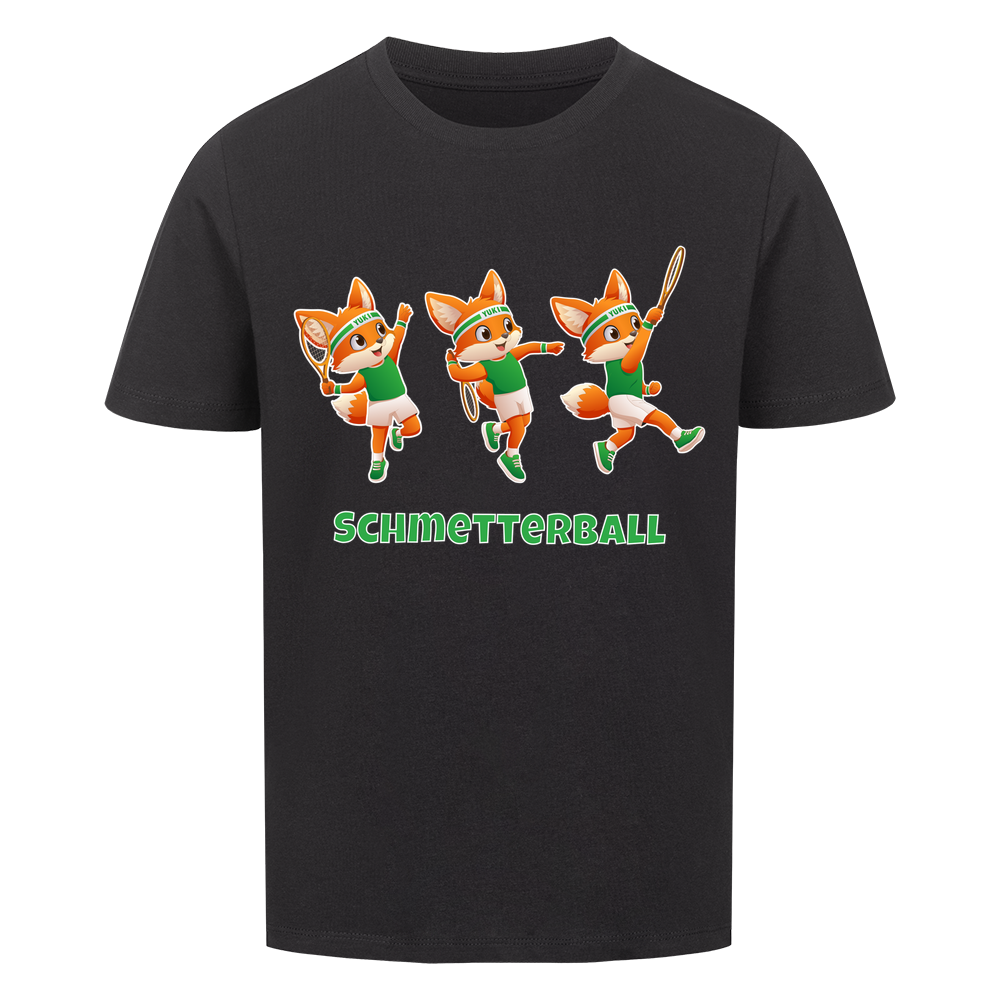 Yuki Schmetterball auf Kinder-Shirt, Farbe schwarz
