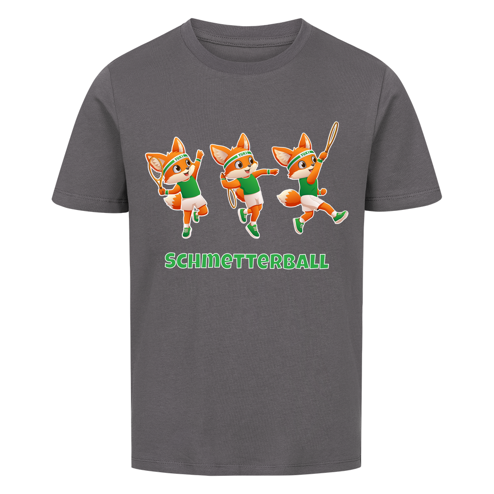 Yuki Schmetterball auf Kinder-Shirt, Farbe anthrazit