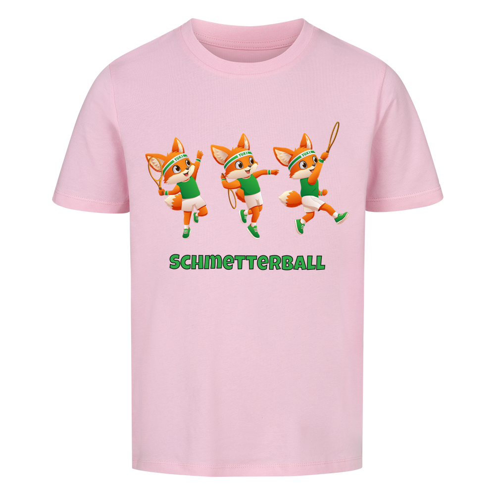 Yuki Schmetterball auf Kinder-Shirt, Farbe rosa