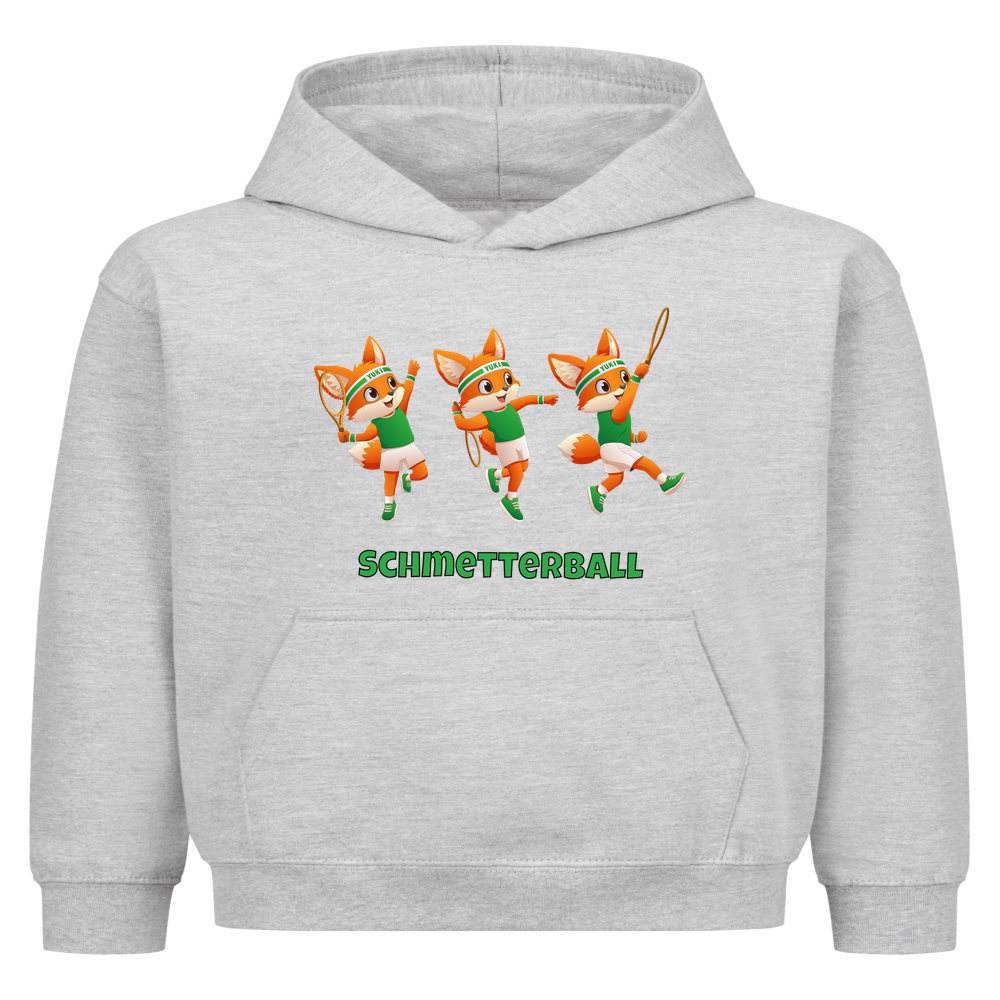 Yuki Schmetterball auf Kinder-Hoodie, Farbe grau meliert