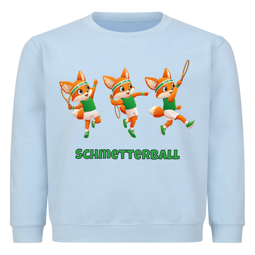 Yuki Schmetterball auf Kinder-Sweatshirt, Farbe babyblau
