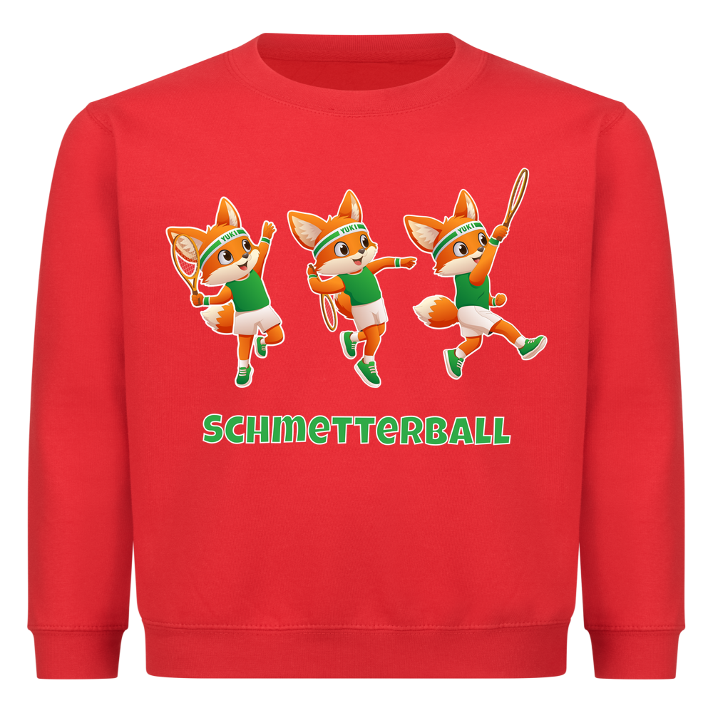 Yuki Schmetterball auf Kinder-Sweatshirt, Farbe rot