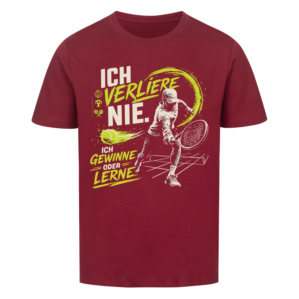 Ich verliere nie Spieler auf Kinder-Shirt, Farbe weinrot