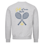 Gelb ist mein Bunt auf Sweatshirt, Farbe grau meliert