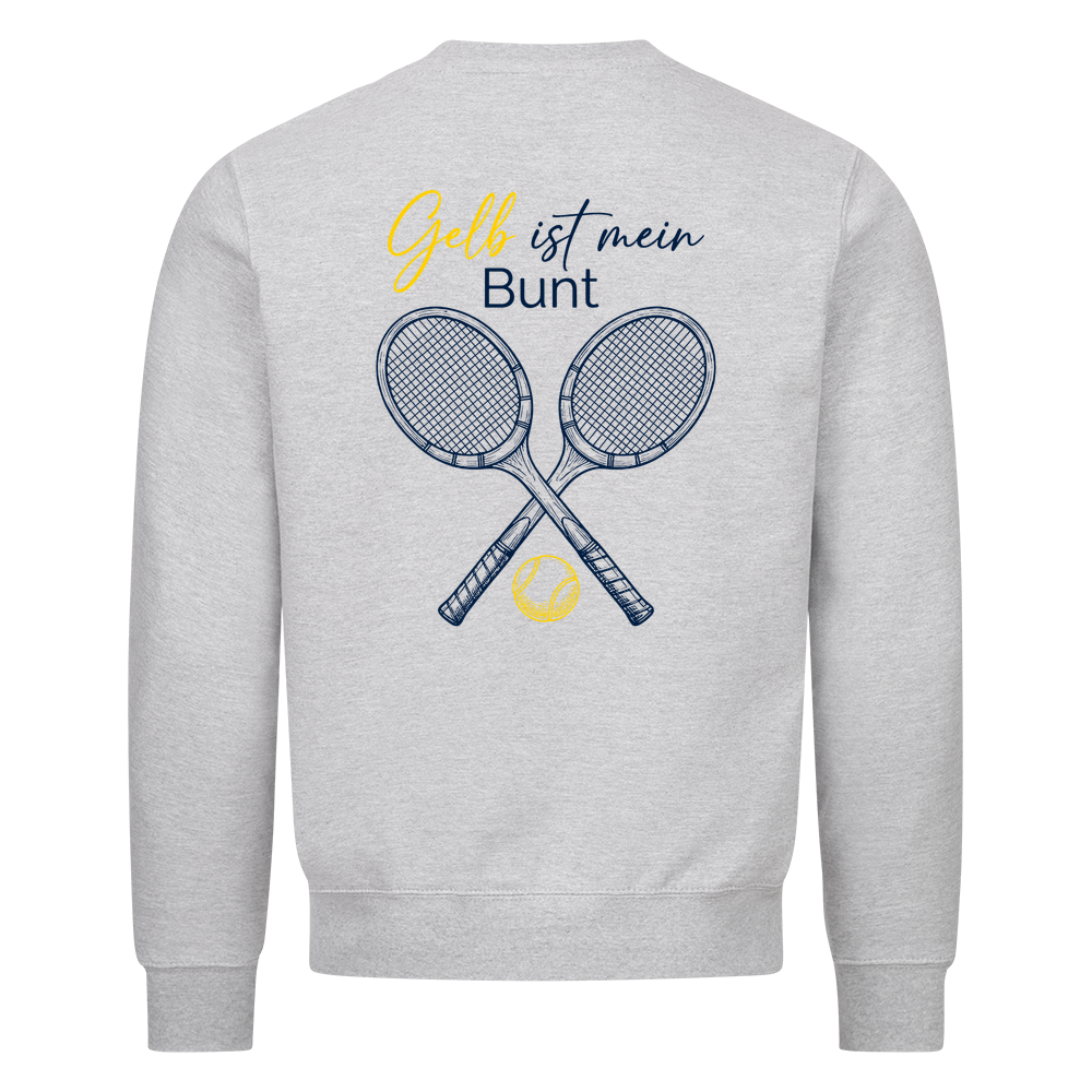 Gelb ist mein Bunt auf Sweatshirt, Farbe grau meliert