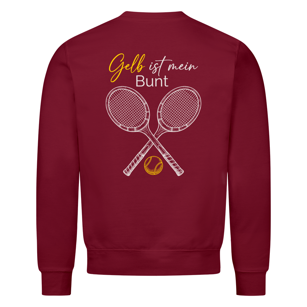 Gelb ist mein Bunt auf Sweatshirt, Farbe weinrot