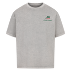 Gelb ist mein Bunt auf Oversized Shirt, Farbe verwaschen grau