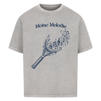 Meine Melodie auf Oversized Shirt, Farbe verwaschen grau