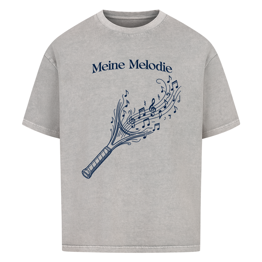 Meine Melodie auf Oversized Shirt, Farbe verwaschen grau