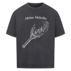 Meine Melodie auf Oversized Shirt, Farbe verwaschen schwarz