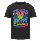Tennis Happy Place auf Kinder-Shirt, Farbe schwarz