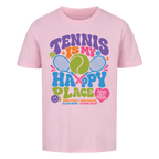 Tennis Happy Place auf Kinder-Shirt, Farbe rosa